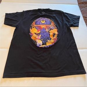 Disney Aladdin Womens Size Large Black Short Sleeve Graphic Shirt Genie Princess